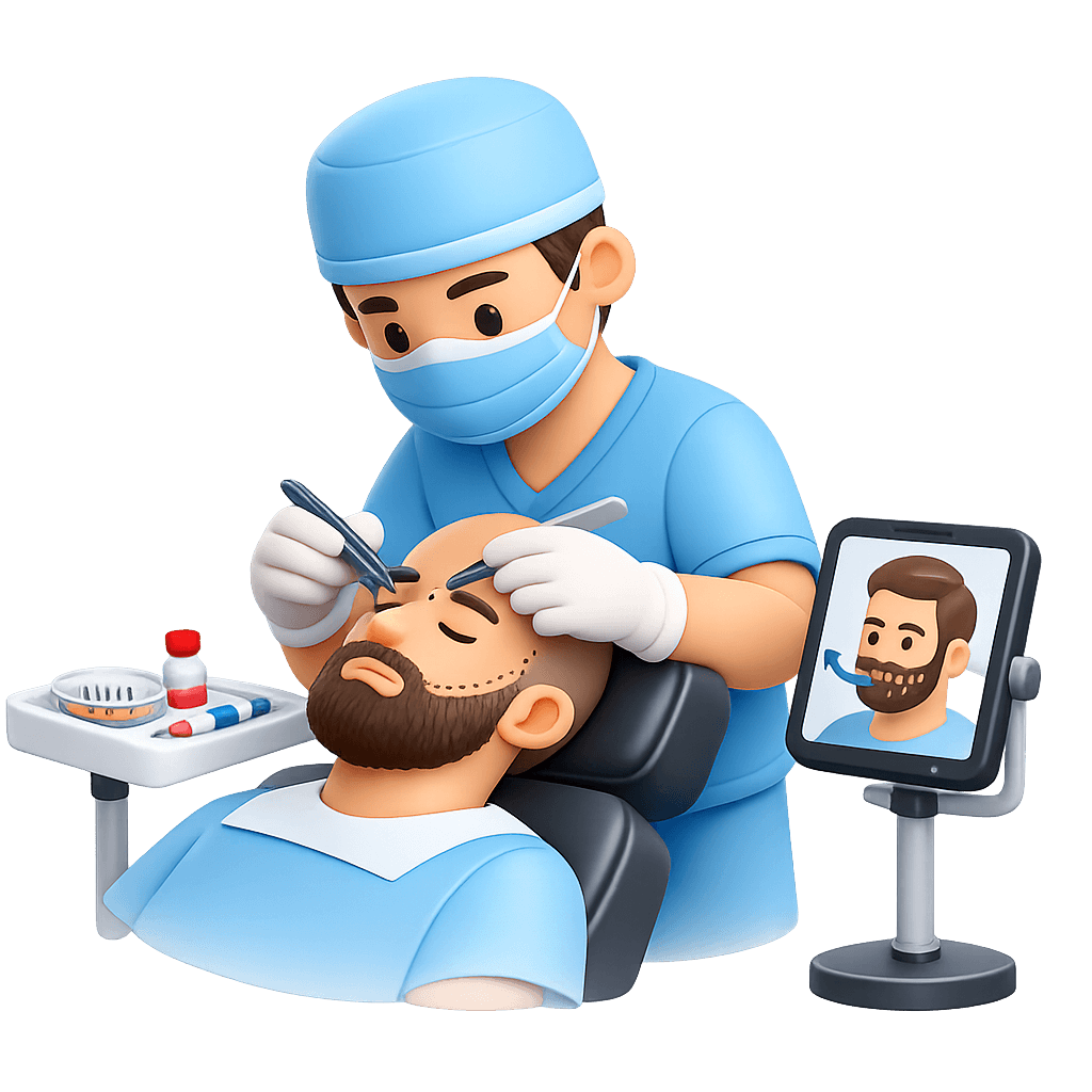 Beard transplant process